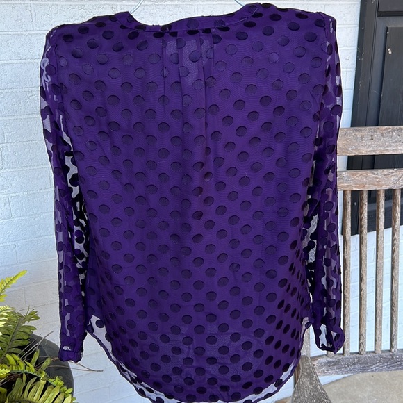 Talbots festive purple blouse Sz m - Picture 2 of 6